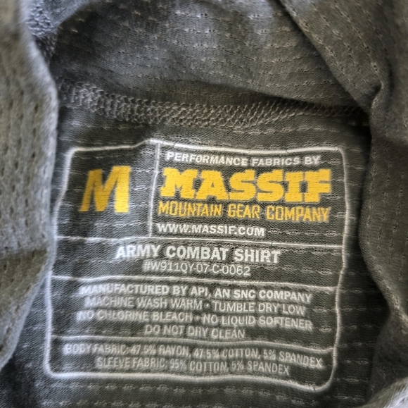 NWT U.S. Army Massif Long Sleeve Army Combat Shirt Sz M Strap On Sleeve Uniform - Picture 9 of 12